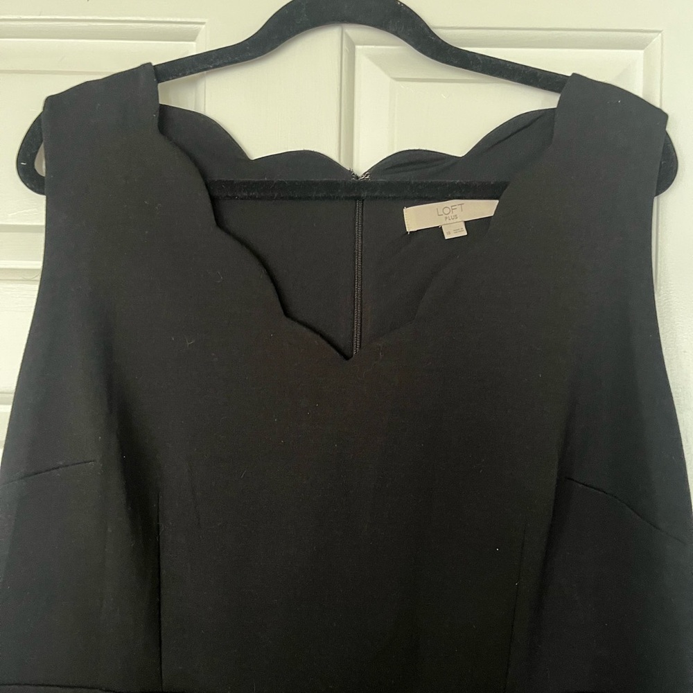 LOFT Strapless Sheath Dress with Scalloped Detail